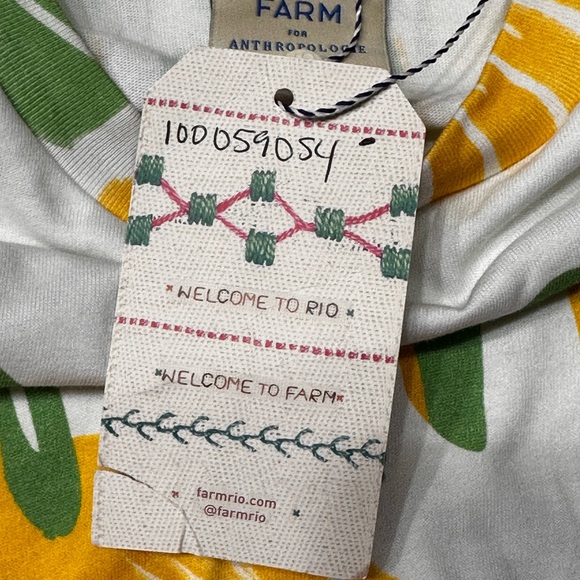 FARM Rio from Anthropologie NWT SZ XL tropical Banana printed tshirt midi dress - Picture 12 of 16